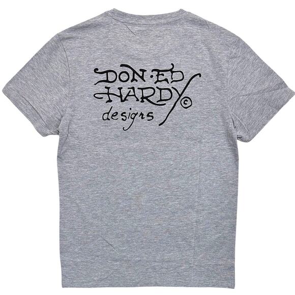 Ed Hardy Men's T-Shirt Rhinestone Battle Skull Eagle Snake Short Sleeve Tee - Picture 2 of 7